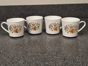 Vintage set of 4 Corelle by Corning Indian Summer flowered coffee/tea cups - Picture 1 of 7