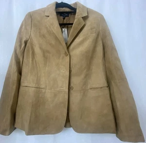 Talbots Jacket Size 14 Playfully Narrow & Straight Shell 100% GOAT Suede Lining  - Picture 1 of 16