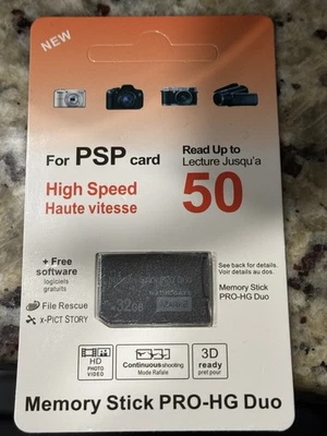 32GB Memory Stick MS PRO-HG Duo HX MagicGate MS Card adapter For SONY PSP Camera - Image 1 of 2
