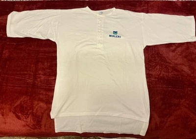 全新 复古 女式 Hartford Whalers Henley Polo 衫 曲棍球 尺寸 L — 第 1/4 张图片