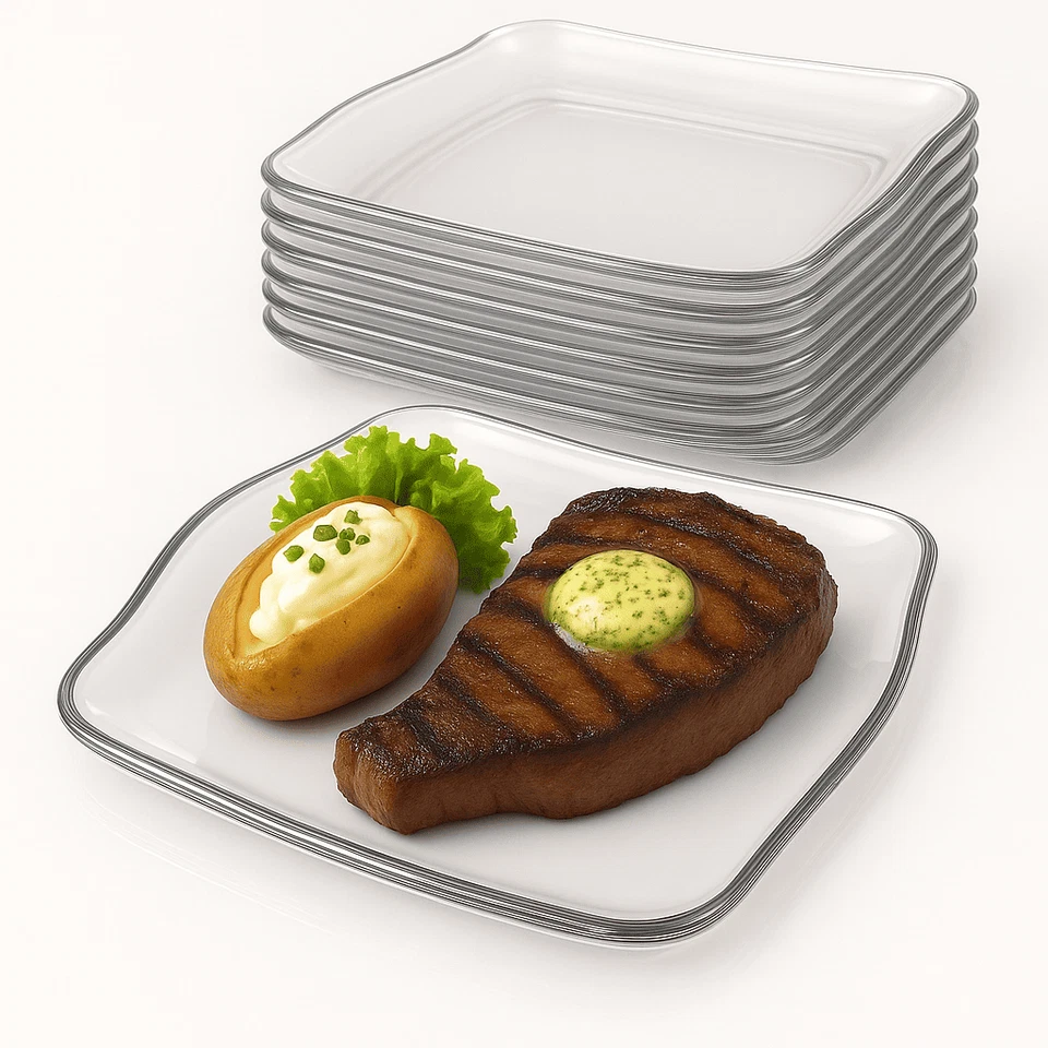 12 Speiseteller Hochwertige Glasteller  Essteller Glas Flachteller Flach Teller - Bild 1 von 4