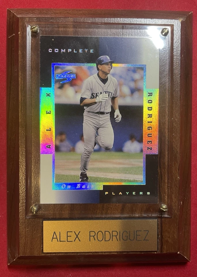 1998 Score Alex Rodriguez In Wood Wall Mount With Name Plate Mariners - Image 1 of 1
