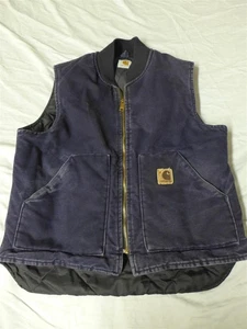 Vintage Carhartt Blue Heavy Canvas Vest Jacket w/ Quilted Liner - Men's Large - Bild 1 von 5