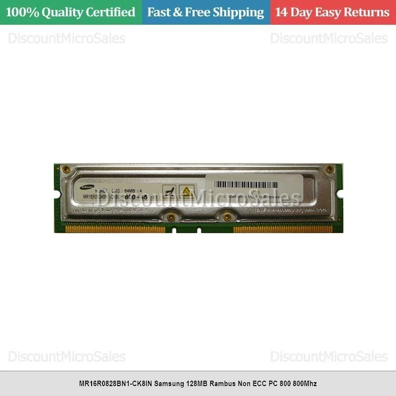 MR16R0828BN1-CK8IN Samsung 128MB Rambus Non ECC PC 800 800Mhz - Image 1 of 1