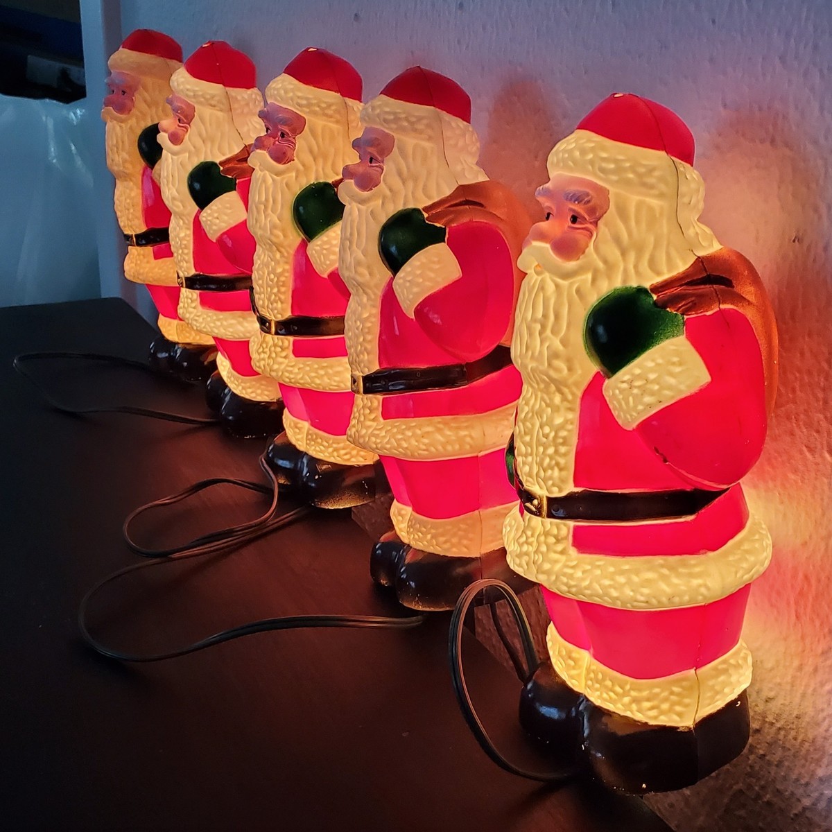 Santa Claus ランプ Xmas ライト christmas 置物 レア Lighted Santa Face In Christmas Lights (1946-1990) for sale
