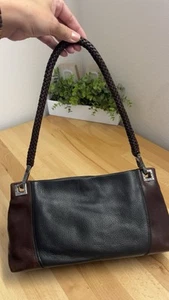 Bolso de Hombro Sobre Charlotte Cuero Brighton Negro/Marrón Cartera Baguette De Colección - Imagen 1 de 14