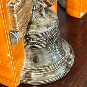Vintage Liberty Bell Bookends by Duncan Ceramic (1975) – Patriotic Americana - Picture 1 of 6