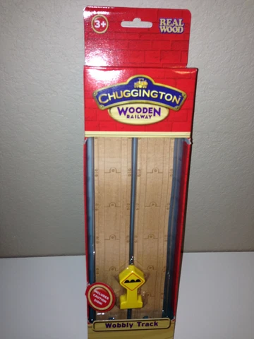 Thomas or Chuggington Wooden Wobbly Track -2 Pack w/Caution sign NIP- from USA Cover