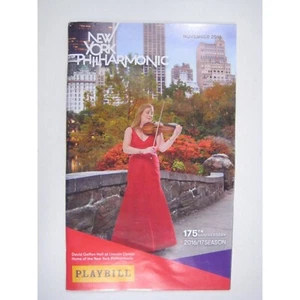 New York Philharmonic Stagebill 175th Season Novermber 2016 Lincoln Center - Bild 1 von 8