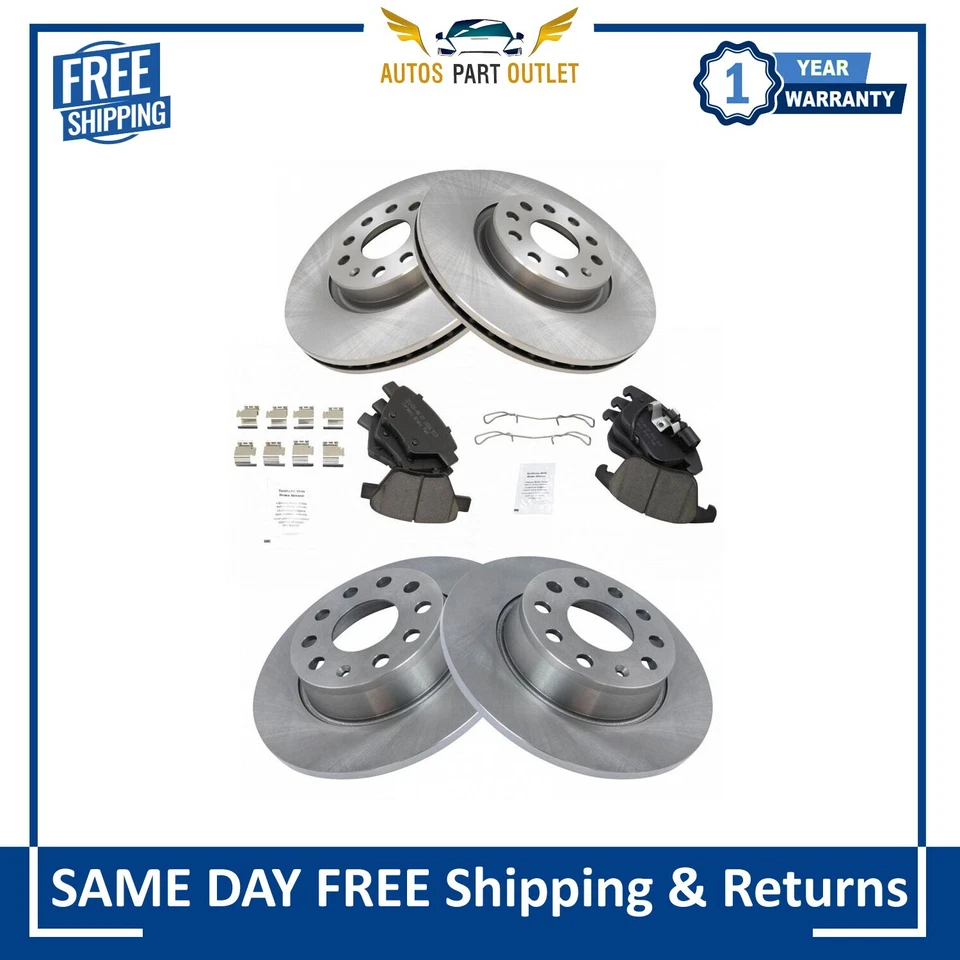 Nuevo kit de pastillas de freno y rotor de disco de cerámica Posi delanteras y traseras para VW Passat nuevo Foto 1 de 4