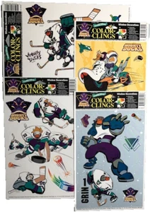 Mighty Ducks Window Clings Toys Vintage Walt Disney Toy Original 1996 Set NOS - Picture 1 of 1