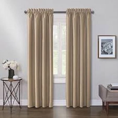 PAIR JCPenney Home Collection x2 Elegance Cream Rod-Pocket Panel Curtains 60x84" - Image 1 of 4