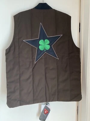 Chaleco acolchado reversible utilitario trébol cuatro hojas marrón grande Converse x Patta Foto 1 de 4