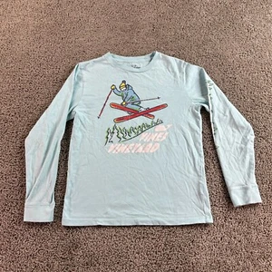 Vineyard Vines Shirt Boys Medium Blue Skiing Long Sleeve Print Preppy Kids - Picture 1 of 8