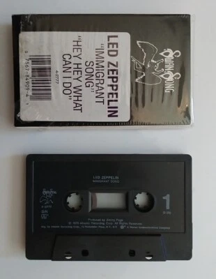 LED ZEPPELIN Cassette Single "Immigrant Song" b/w "Hey Hey What Can I Do" 1990  - Image 1 of 4