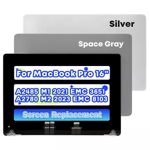 For Apple Macbook Pro 16" A2485 A2780 EMC 3651 8103 LCD Screen Display Assembly - Picture 1 of 6
