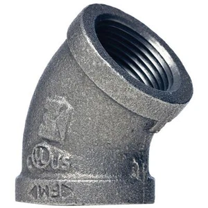 3/4" Elbow 45° Female/Female Galvanised Malleable Iron Pipe Fitting BSP - Picture 1 of 1