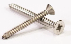 Stainless Steel Countersunk Self Tapping Screws Pozi Drive A4 Marine Grade No.8 - Picture 1 of 5