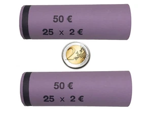 128 MÜNZHÜLSEN VORGEFERTIGT GEROLLT FÜR 2 Euro MÜNZROLLENPAPIER - Bild 1 von 1