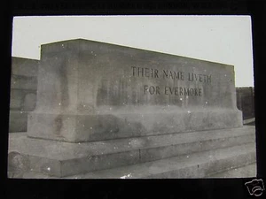 Glass Magic lantern slide TERLINCTHUN CEMETERY REMEMBERANCE STONE WW1 - Picture 1 of 2