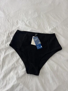 H&M Brazilian High Waisted Black Bikini Bottoms Size 12. 348 - Picture 1 of 4