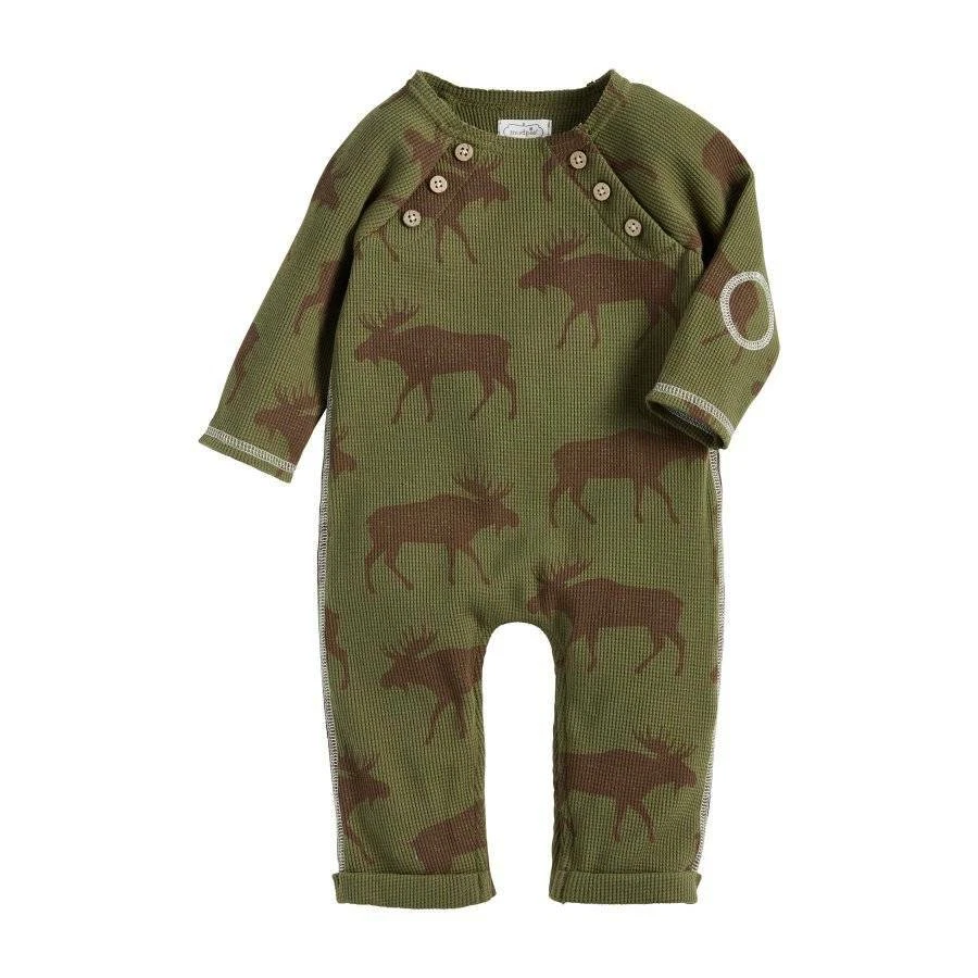 Mud Pie The Great Outdoors verde alce una pieza 0-3M 3-6M 6-9M 9-12M Foto 1 de 1