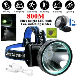 Super Bright LED Headlamp USB Rechargeable Head Light Flashlight Torch Lamp US - Picture 1 of 13