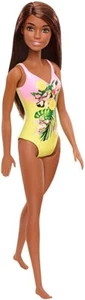 Barbie Doll in Swimsuit Pink & Yellow Floral Swim Suit New Sealed (AA) - Picture 1 of 3