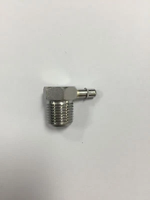 MEMCO 303-SS elbow fitting 1/8 NPT male thread to barb 1/8" ID tubing