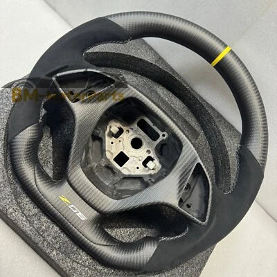 Volante de fibra de carbono mate para Chevrolet Corvette C7 ZL1 Z06 2014-2019 Foto 1 de 4