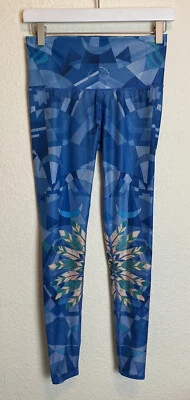 Leggings Teeki feminina pequena relâmpago em uma garrafa ioga calça quente azul pilates - Imagem 1 de 3
