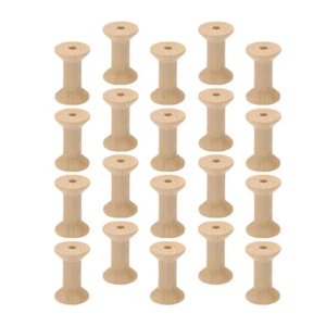 50 Pcs Yarn Bobbin Spools Natural Wire Weaving Bobbins Unfinished - Picture 1 of 12