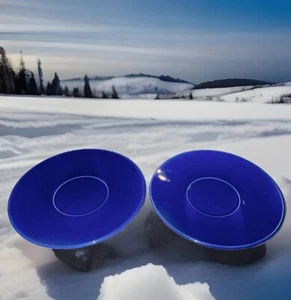 RARE GOURMET EXPRESSIONS GOX9 Summer Bright Solid Blue 6.5” Plate Set Of 2 - Picture 1 of 9
