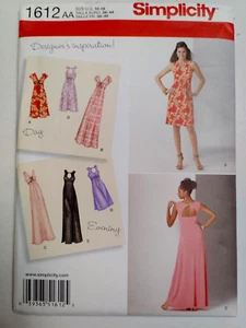 Dress Evening Event Wedding Simple 10 12 14 16 18 Simplicity 1612 Sewing Pattern - Picture 1 of 9