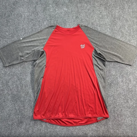 Washington Nationals Sweatshirt Men Extra Large Red Therma Base Zip MLB Majestic Cover