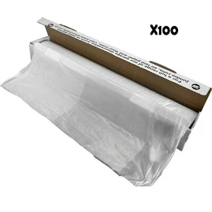 100 x DISPOSABLE CAR SEAT COVERS PLASTIC VEHICLE  MECHANIC VALET ROLL - Picture 1 of 1