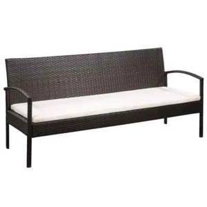 Sofa ogrodowa 3 szt. z poduszką polirattan sofa lounge ławka wiele kolorów vidaXL - Zdjęcie 1 z 4