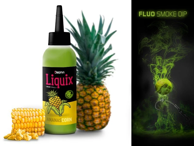 100 ml Delphin Fluo Dip 3 D Snax Liquix Smoke Booster Attraktor  Mais-Ananas - Bild 1 von 1