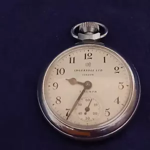 Lovely 1962 Vintage Ingersoll Triumph Pocket Watch Serviced New Crystal - Picture 1 of 4