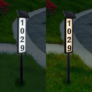 Solar LED Address Sign Light w/ Stake Lighted House Numbers for Home Street Yard - Picture 1 of 6