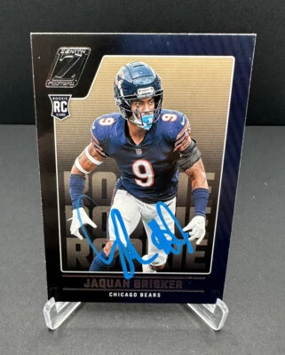 Tarjeta de novato Zenith firmada autografiada por Jaquan Brisker Chicago Bears NFL RC con certificado de autenticidad Foto 1 de 4