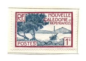 New Caledonia Scott #136 1c Bay of Palétuviers Point Used Stamp Lightly Hinged - Picture 1 of 1