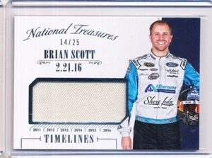 2016 PANINI NATIONAL TREASURES TIMELINES BRIAN SCOTT MATERIALE 14/25 #T-BS - Foto 1 di 1