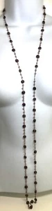 Antique 52" Long Czech Purple Lilac Art Glass Bead Opera Length Necklace - Picture 1 of 3