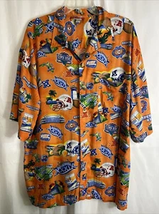2005 NFL Super Bowl XXXIX 39 Orange Hawaiian Shirt Florida Football No Size Tag - Picture 1 of 10