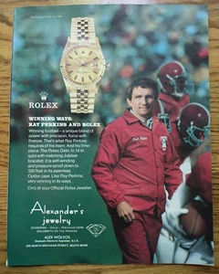 Ray Perkins Rolex Notre Dame 1984 Print Ad Alexander's Jewelry South Bend IN - Picture 1 of 1