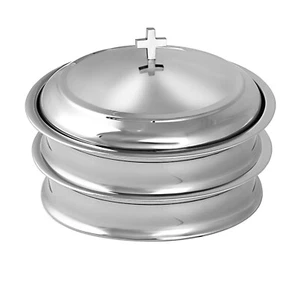 2 Holy Wine Communion Ware Church Set | Stainless Steel - Shiny Mirror Finish - Picture 1 of 6