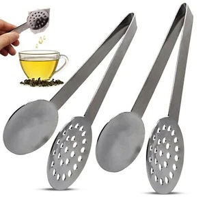 Stainless Steel Tea Bag Squeezer Tongs Strainer Gripper Picker 2 Pack - Picture 1 of 6