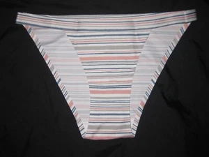 Shein striped tagless microfiber string bikini panties S M nip 80s aesthetic - Picture 1 of 2
