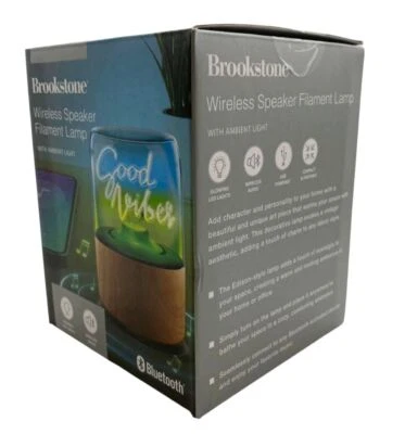 Altavoz inalámbrico lámpara de filamento Brookstone beige buenas vibraciones Foto 1 de 4
